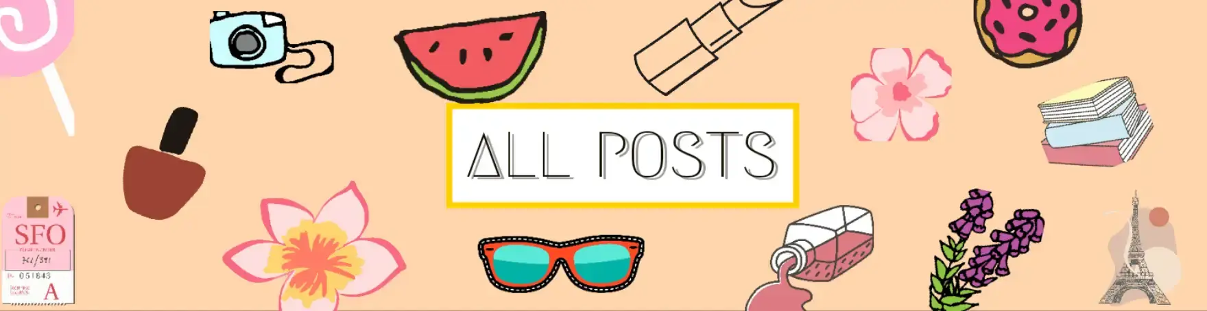 Illustration showing items representing various topics, symbolising the diverse range of content available on our website